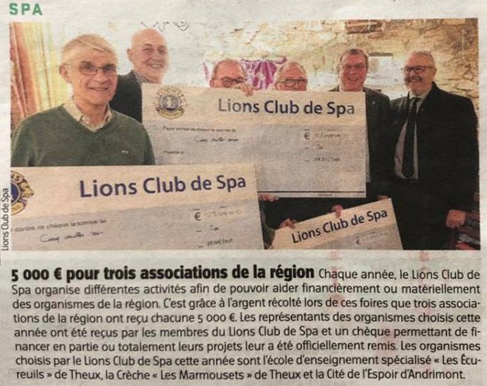 2019 - spa - remise de chèques